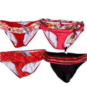 Lot Of 4 New  Swimsuit Bikini Bottoms Sz Womens L Large GIANI BINI Jag Abs